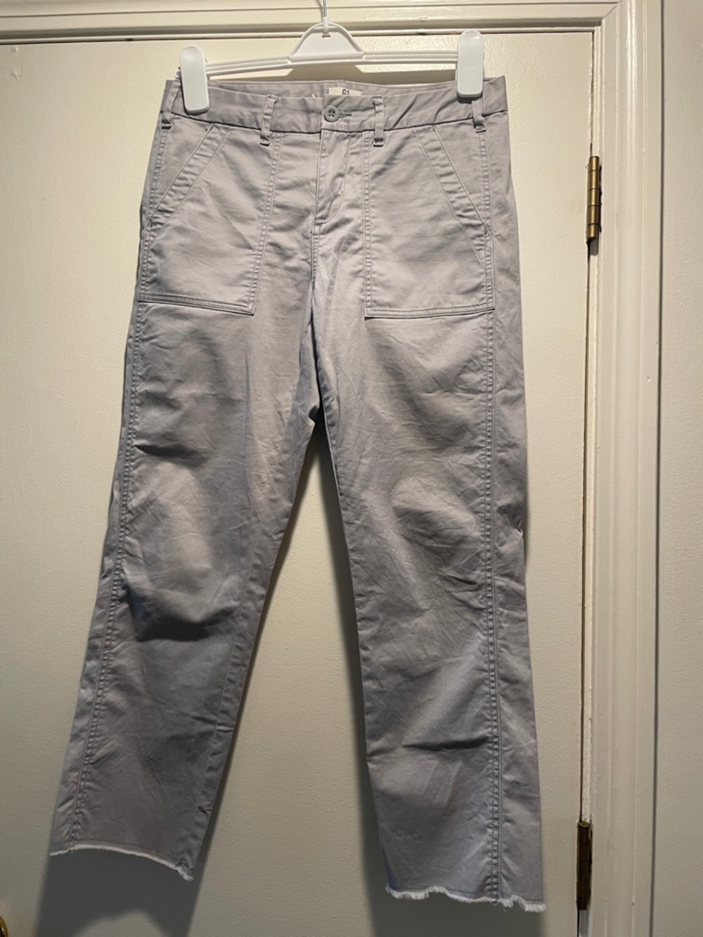 G1 Light Gray Casual Utility Chino Raw Edged Soft Pants